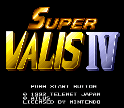 Super Valis IV (USA) Title Screen